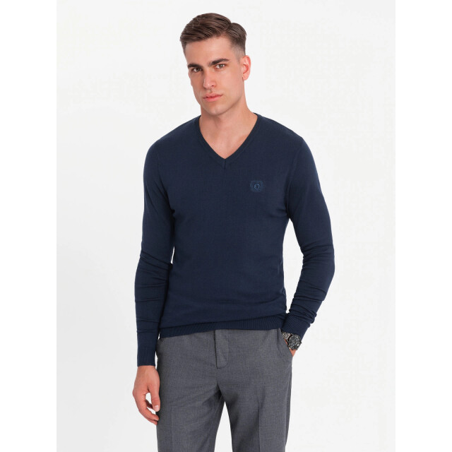Ombre Heren v-hals sweater ribgebreide boorden - bs-0107nv BS-0107NV large