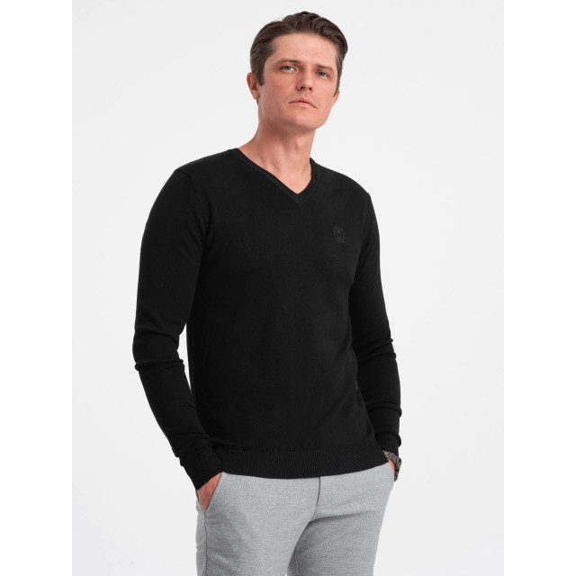 Ombre Heren v-hals sweater ribgebreide boorden - bs-0107zw BS-0107ZW large