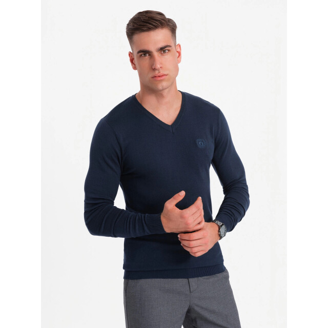 Ombre Heren v-hals sweater ribgebreide boorden - bs-0107nv BS-0107NV large
