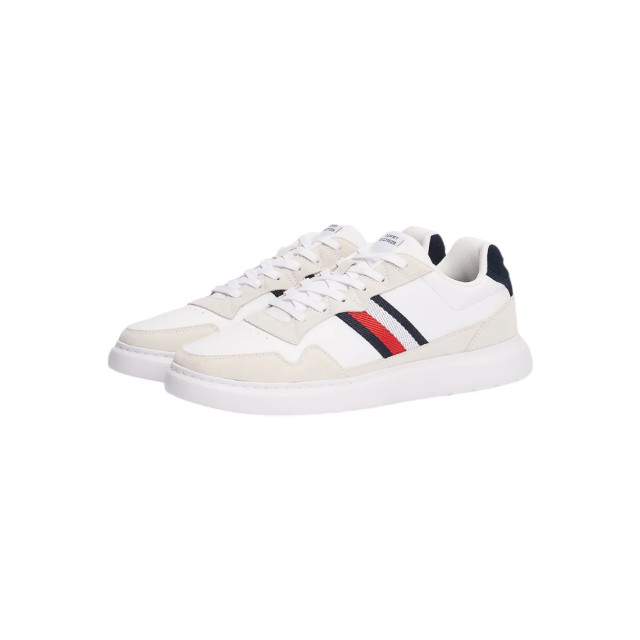 Tommy Hilfiger Strakke te sneakers met contrasterende accenten Tommy Hilfiger Wit Sneakers Met Contrasterende Accenten large