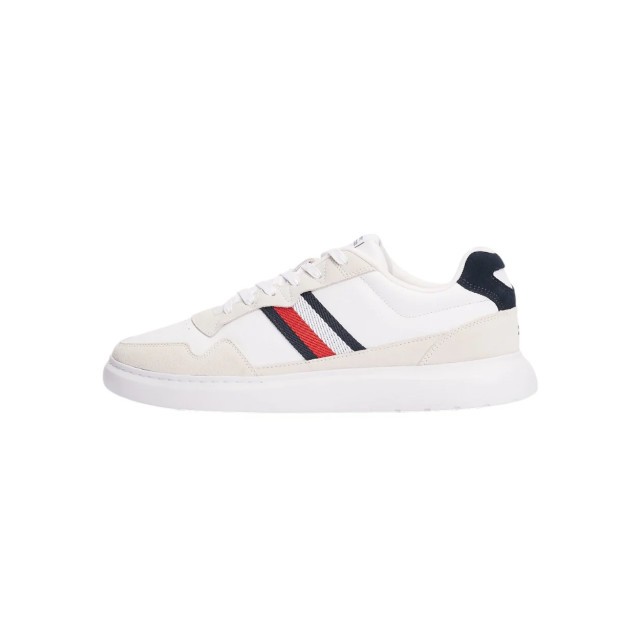 Tommy Hilfiger Strakke te sneakers met contrasterende accenten Tommy Hilfiger Wit Sneakers Met Contrasterende Accenten large