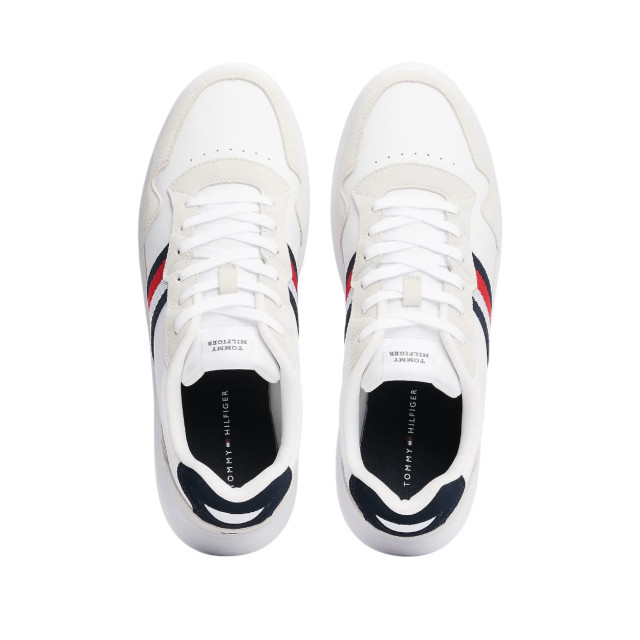 Tommy Hilfiger Strakke te sneakers met contrasterende accenten Tommy Hilfiger Wit Sneakers Met Contrasterende Accenten large