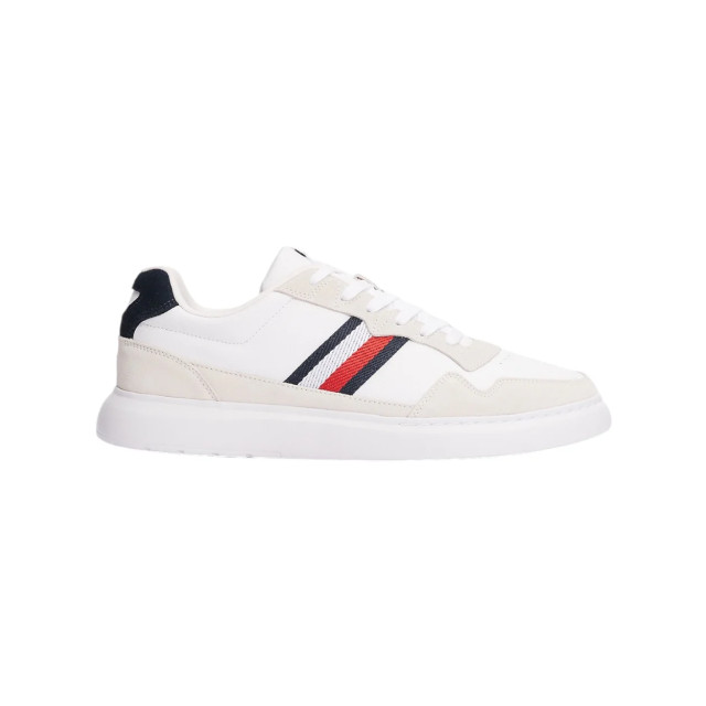 Tommy Hilfiger Strakke te sneakers met contrasterende accenten Tommy Hilfiger Wit Sneakers Met Contrasterende Accenten large