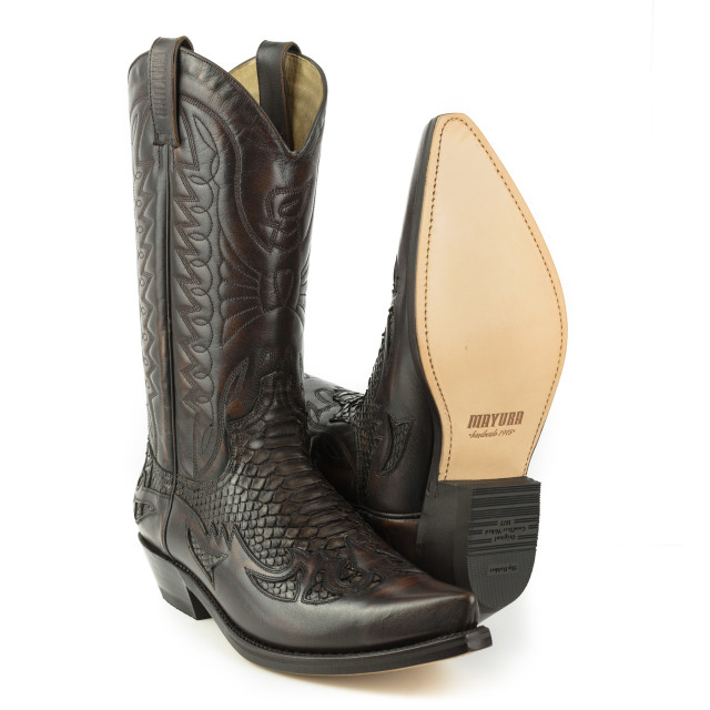 Mayura Boots Cowboy laarzen 1935-milanelo zamora/ marron 1935-MILANELO ZAMORA/PYTHON MARRON large