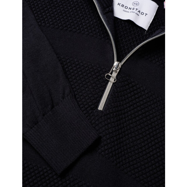 Kronstadt Hannes half zip ks3585 black heren trui Black/Hannes Half Zip KS3585 large