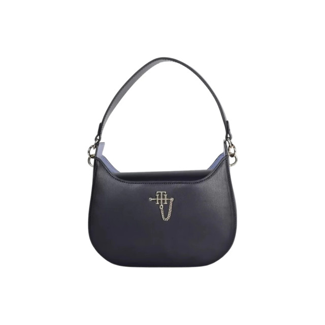 Tommy Hilfiger Elegante magnetische handtas met contrasterende accenten Tommy Hilfiger Blauw Hobo Magnetische Handtas large