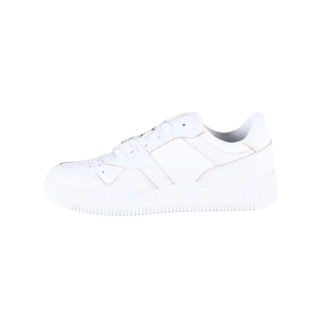 Tommy Hilfiger Chique te sneakers met logodetail Tommy Hilfiger Wit Sneakers Met Beige Details large