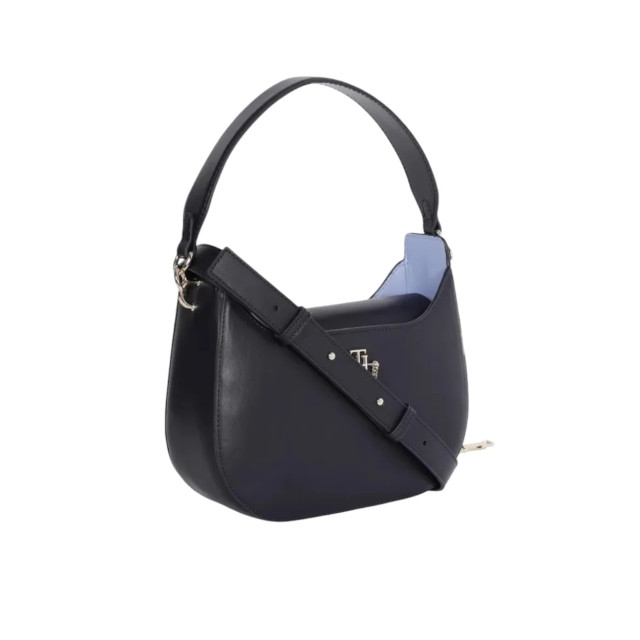 Tommy Hilfiger Elegante magnetische handtas met contrasterende accenten Tommy Hilfiger Blauw Hobo Magnetische Handtas large