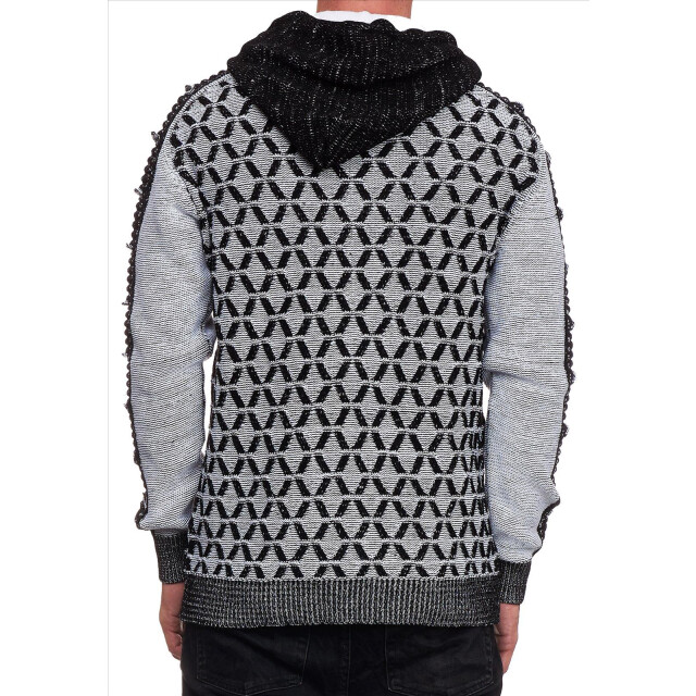 Rusty Neal heren trui zwart wit hoodie 13362 9513-R-13362 large