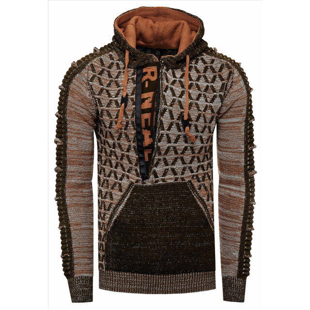 Rusty Neal heren trui camel hoodie 13362 9512-R-13362 large