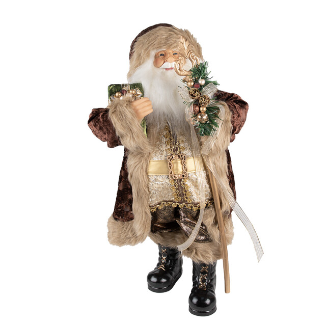 Clayre & Eef Clayre & eef beeld kerstman 63 cm textiel op kunststof kerstfiguren 2709879 large