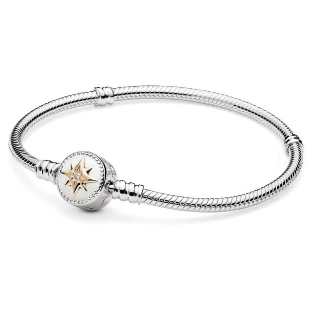 Mijn bedels Sterling bedelarmband met poolster clipsluiting MBCC2407|17 large