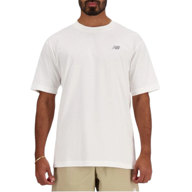 New Balance New Balance Wit Sport Essentials Katoenen T-shirt T-Shirts Wit New Balance Wit Sport Essentials Katoenen T-shirt large