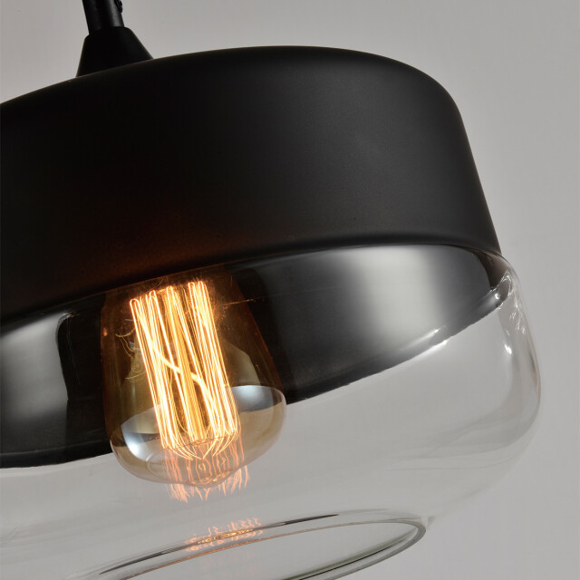 QUVIO Hanglamp glas zwart quv5101l-black 1538359 large