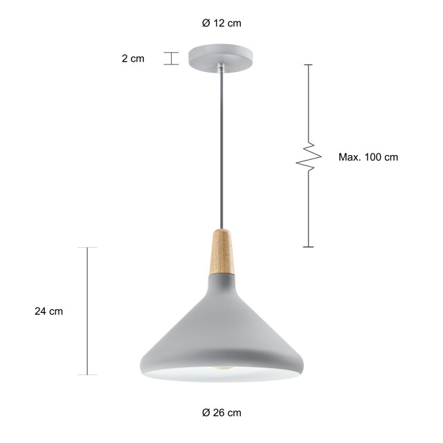 QUVIO Hanglamp rond quv5133l-grey 1545192 large