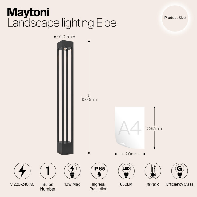 Maytoni Outdoor landschapsverlichting elbe grafiet 3004436 large