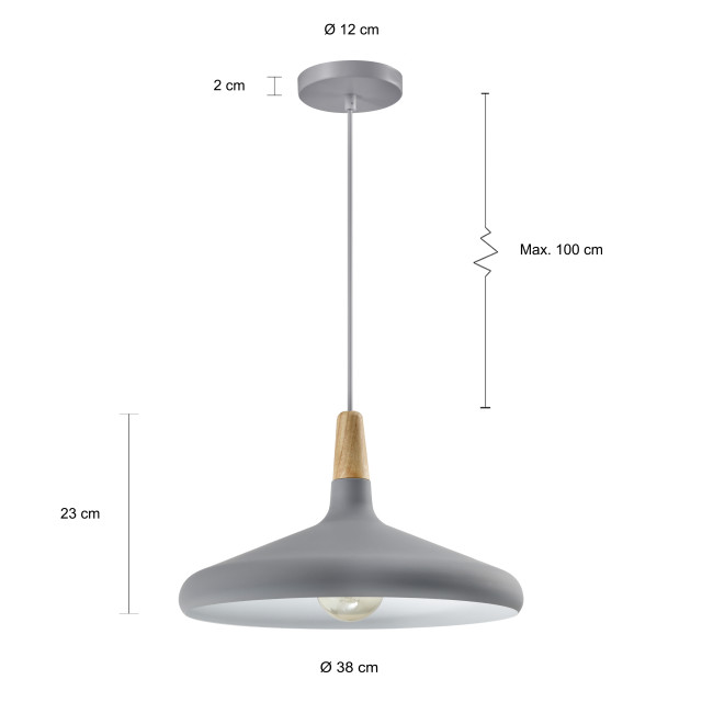 QUVIO Hanglamp rond quv5132l-grey 1545191 large