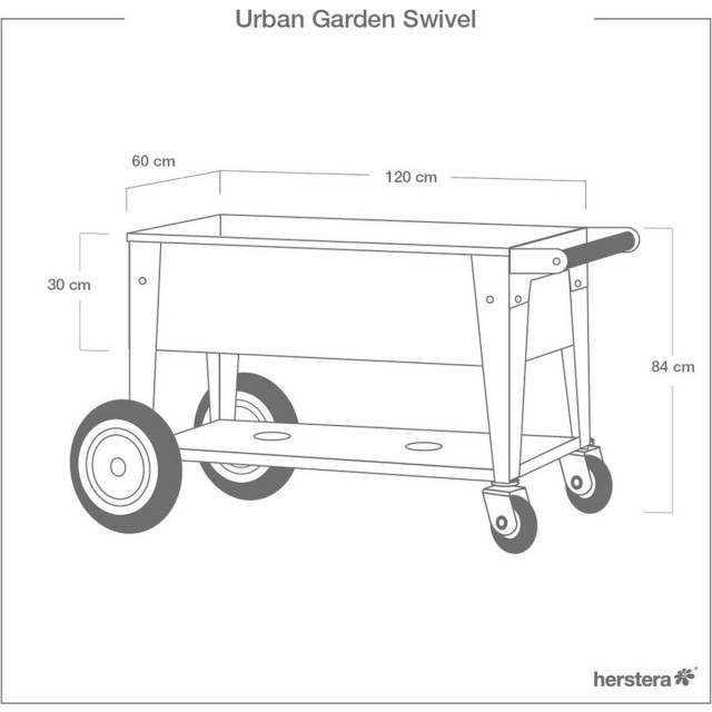 Herstera Garden Metalen plantenbak verrijdbaar- 120x60x84cm - 3039746 large