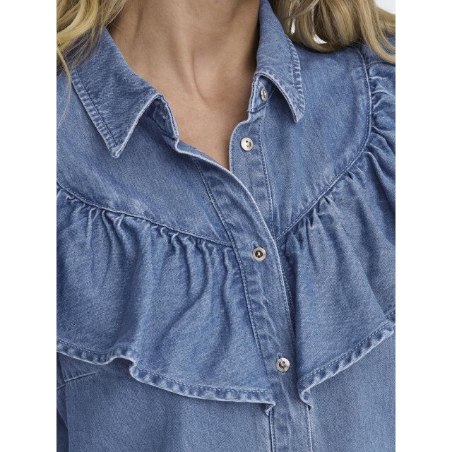 Only onlindigo ls frill dnm shirt qyt no 15297988 medium blue denim 06615.265.0073 large