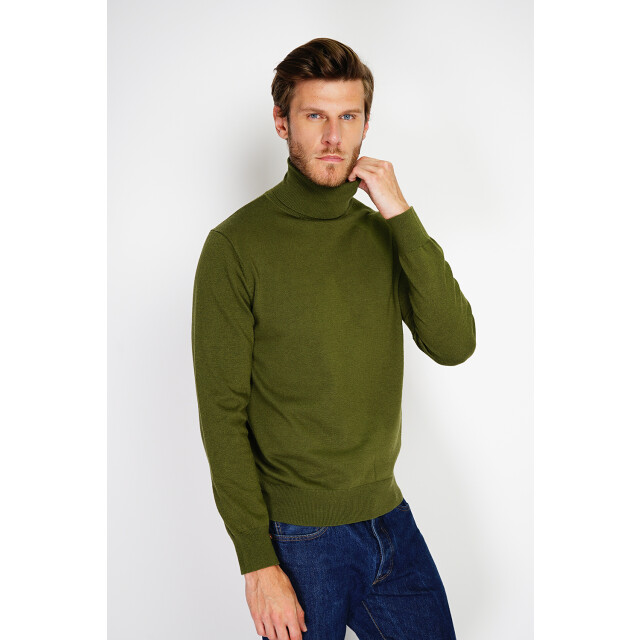 William de Faye Turtleneck sweater kaki WFM143_Khaki large