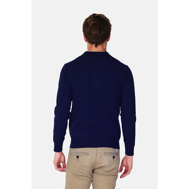 William de Faye Longsleeve polo night blue WFM90_Night blue large