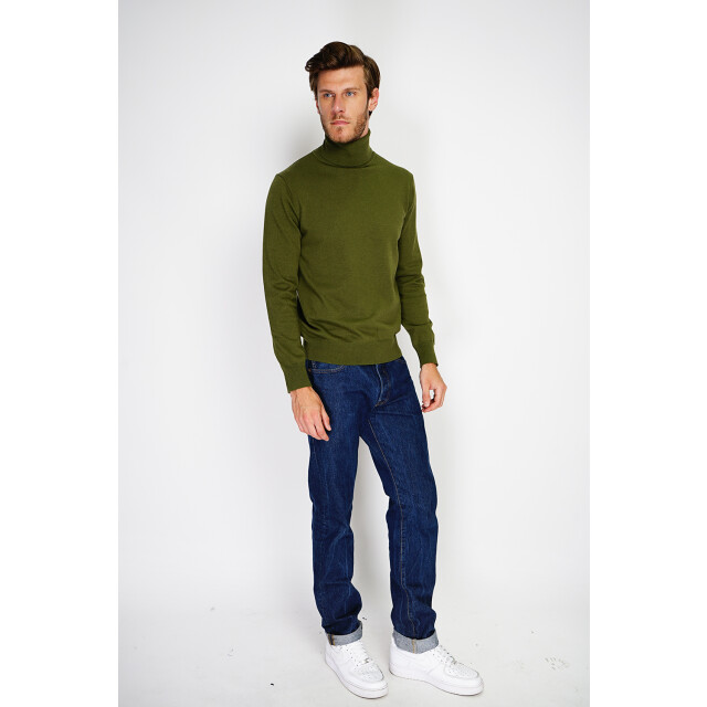 William de Faye Turtleneck sweater kaki WFM143_Khaki large