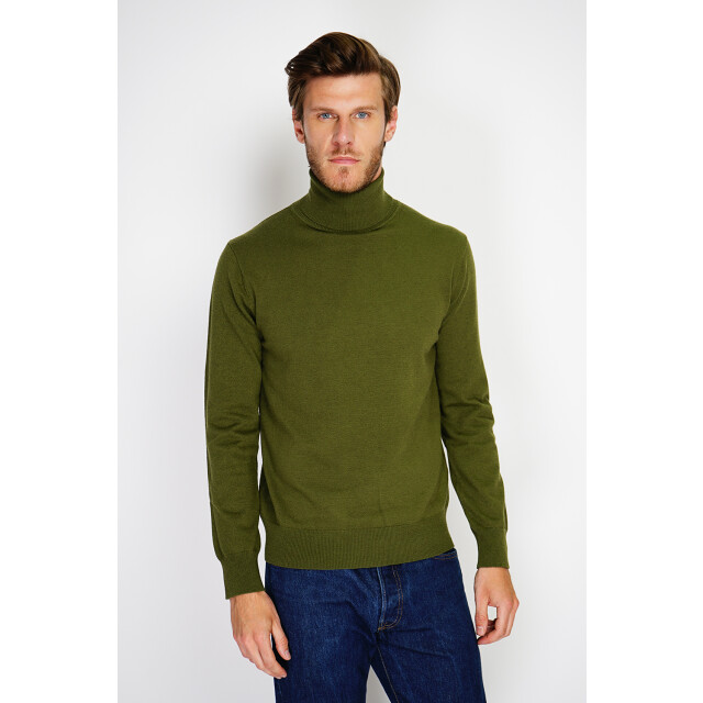 William de Faye Turtleneck sweater kaki WFM143_Khaki large