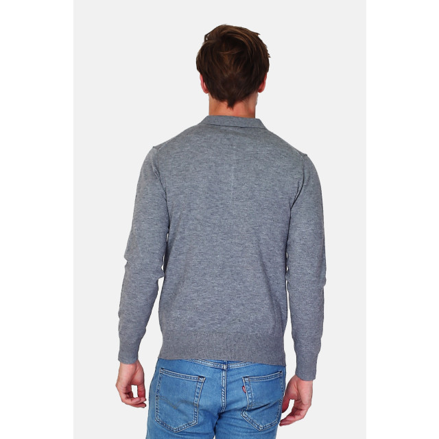 William de Faye Longsleeve polo grey WFM90_Grey large