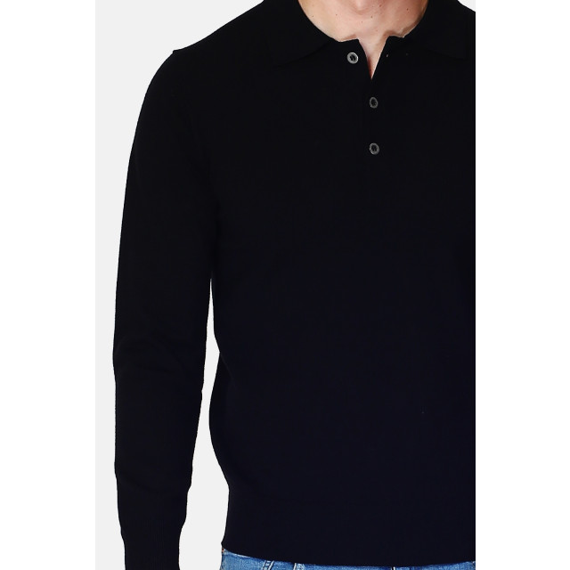 William de Faye Longsleeve polo black WFM90_Black large