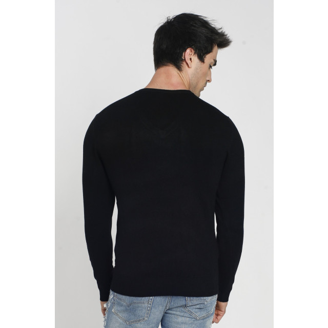 William de Faye Trui met v-neck zwart WFM10_BLACK large