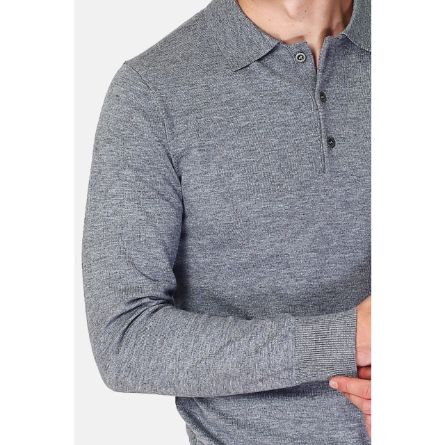 William de Faye Longsleeve polo grey WFM90_Grey large