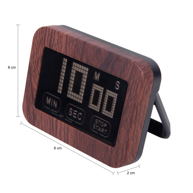 Krumble Digitale kookwekker wit met hout 1394823 large