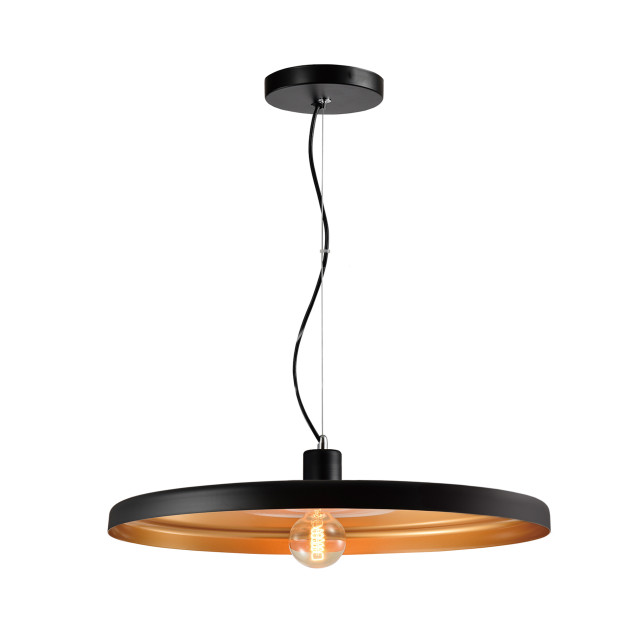 QUVIO Hanglamp rond met gouden binnenkant - 1395230 large