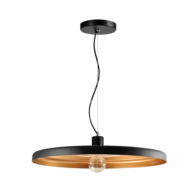 QUVIO Hanglamp rond met gouden binnenkant - 1395230 large