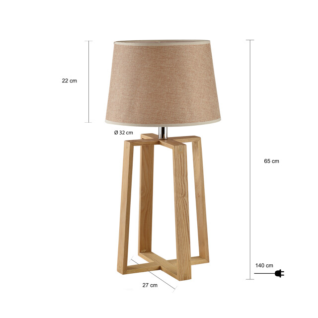 QUVIO Tafellamp hout en stof quv5116l-white 1395302 large