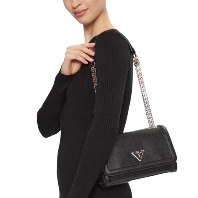 Guess Noelle convertible crossbody flap Guess Zwart Noelle Convertible Crossbody Flap large