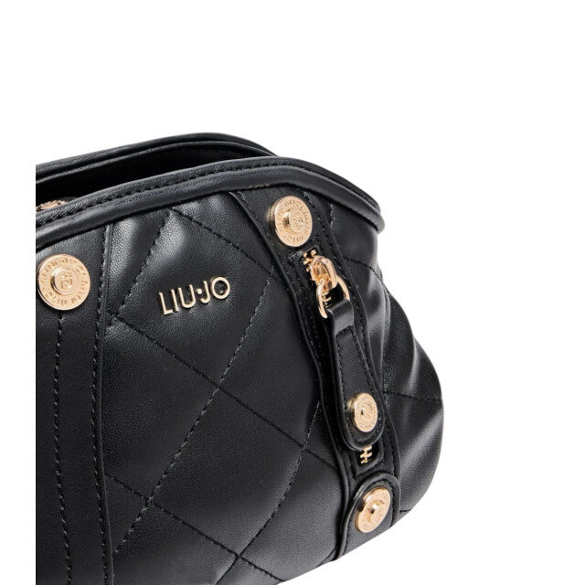Liu Jo Quilted crossbody tas LIU JO Zwart Quilted Crossbody Tas large