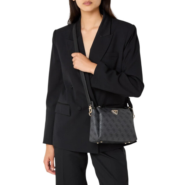 Guess Noelle tri compartiment crossbody tas Guess Zwart Noelle Crossbody Tas Met Logoprint large