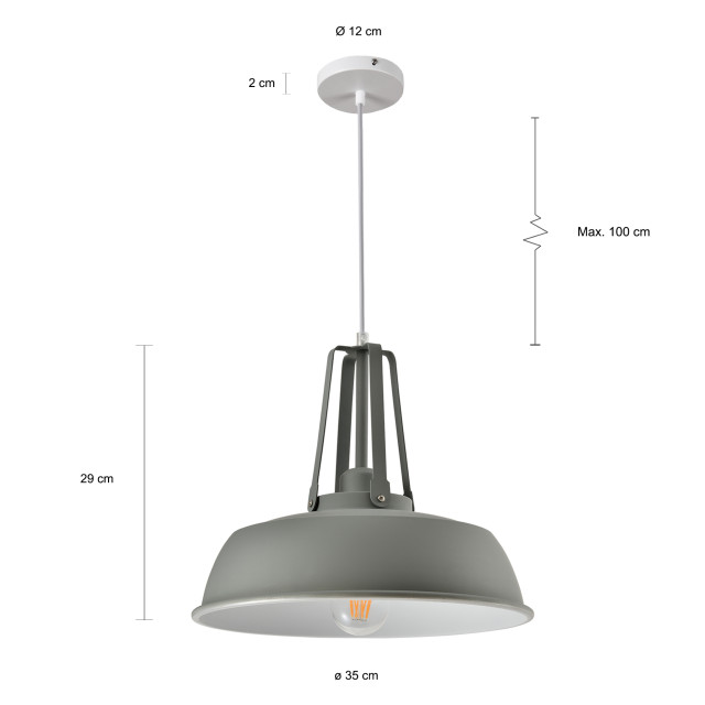 QUVIO Hanglamp rond quv5080l-grey 1395249 large