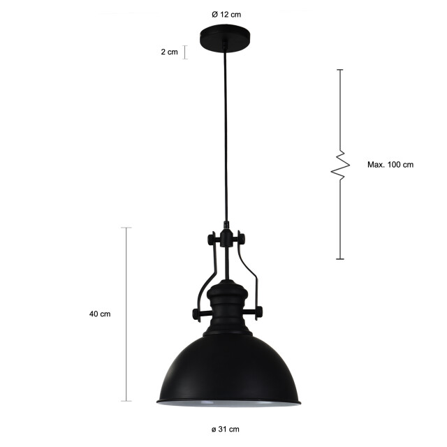 QUVIO Hanglamp rond quv5077l-black 1395239 large