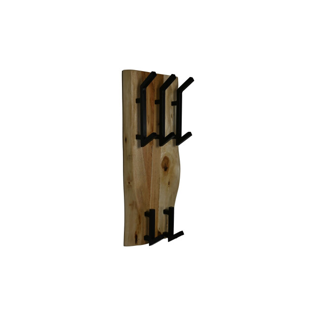 HSM Collection -kapstok verticaal 5 haken-26x3x60--acacia/metaal 2923369 large