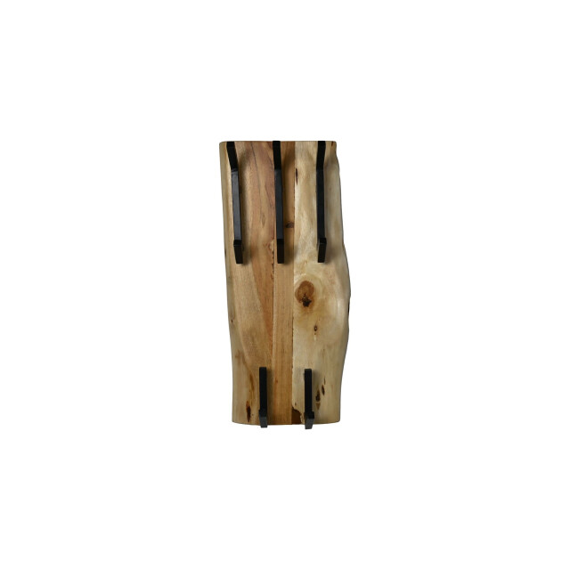 HSM Collection -kapstok verticaal 5 haken-26x3x60--acacia/metaal 2923369 large