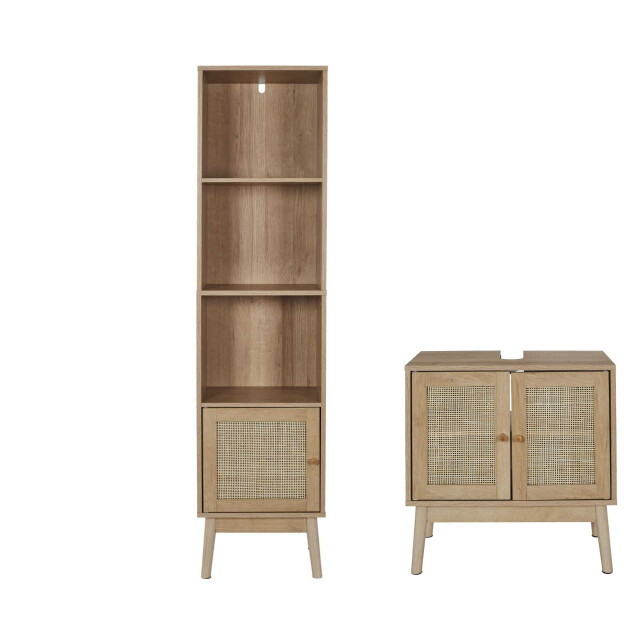 Home Deco Factory Badkamermeubel bali set wastafelonderkast + kolomkast hoog 3056969 large