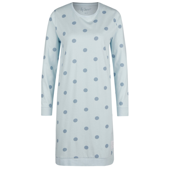By Louise Dames nachthemd lange mouw katoen blauw gestipt BL-481-02 large