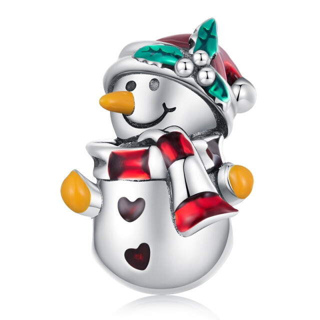 Mijn bedels Zilveren bedel aangeklede sneeuwpop MB2306|one size large