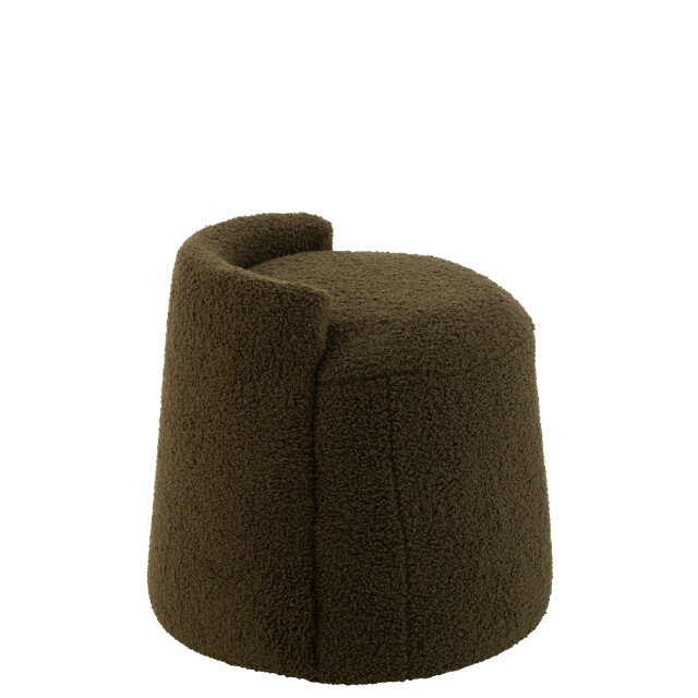 J-Line poef teddy rond+rugleuing bouclé 40x40x38cm 2999585 large