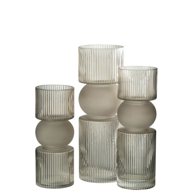 J-Line vaas/kaarshouder snoep glas large 12x12x35cm 2998764 large