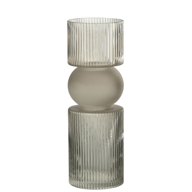 J-Line vaas/kaarshouder snoep glas large 12x12x35cm 2998764 large
