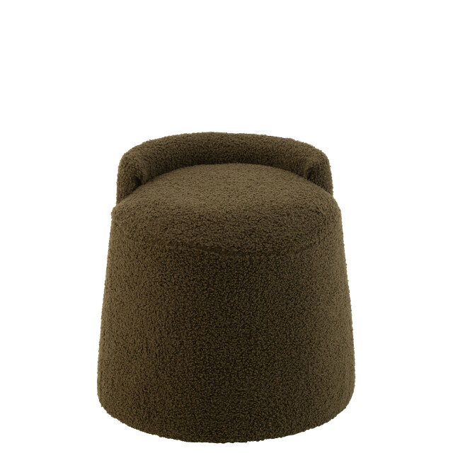 J-Line poef teddy rond+rugleuing bouclé 40x40x38cm 2999585 large