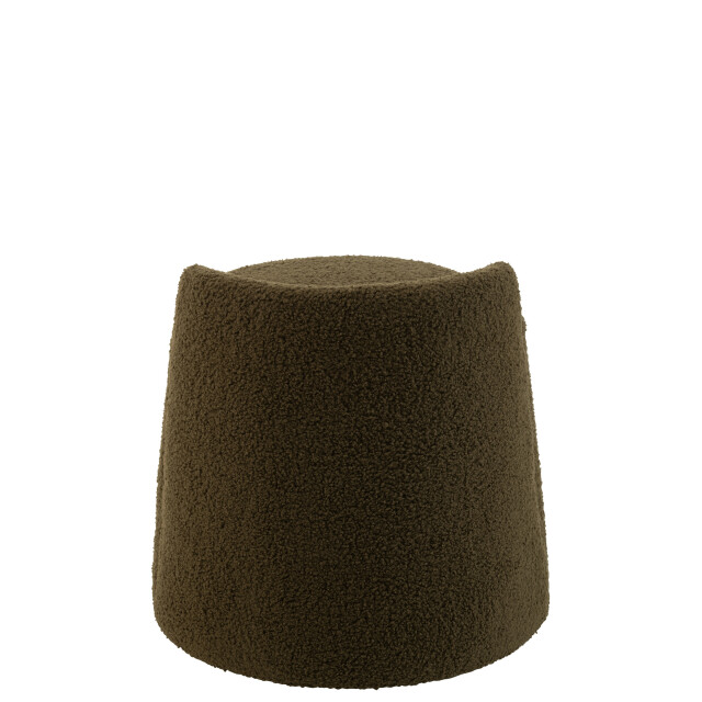 J-Line poef teddy rond+rugleuing bouclé 40x40x38cm 2999585 large